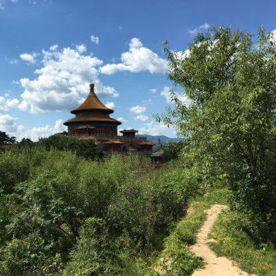 Pagoda in Chengde in the sun