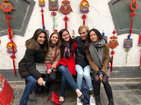 Learning Chinese as a Teenager - Olympia with her sister Fabiola, and other students exploring Beijing