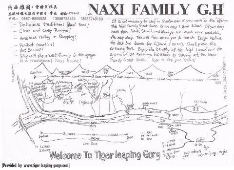 Mama Naxi Guesthouse provides lots of useful information for Tiger Leaping Gorge trekking