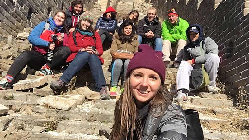 Group selfie on the Great Wall