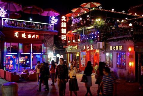 Beijing market at night